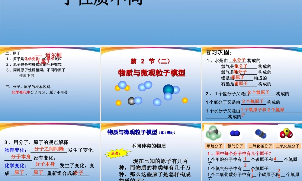 八年级科学(1.2物质与微观粒子模型)课件(2) 课件