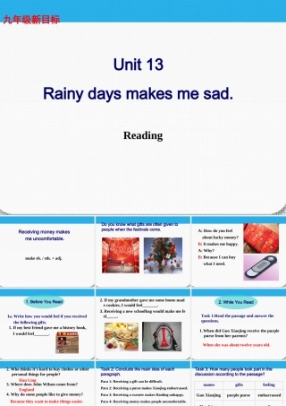 九年级英语 unit 13 Rainy days makes me sad Reading精品课件 人教新目标版 课件