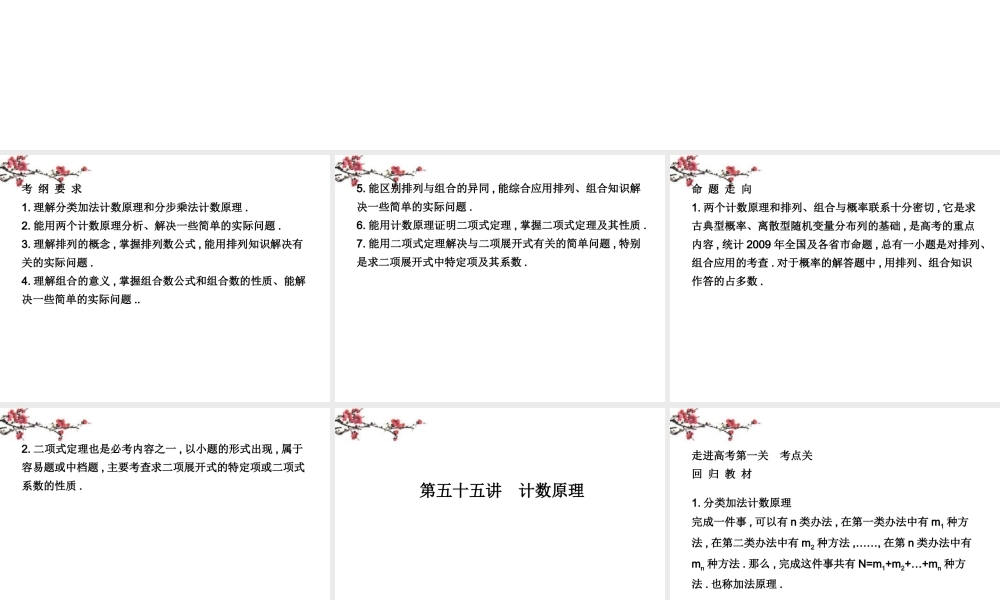 内蒙古呼伦贝尔市高三数学总复习(计数原理)课件