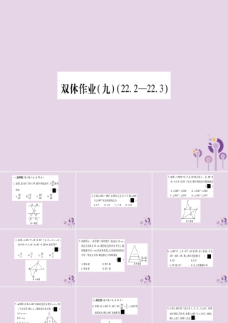 九年级数学上册 双休作业(9)作业课件 (新版)沪科版 课件