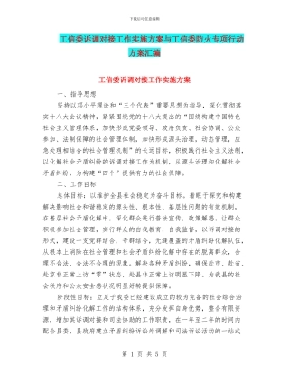 工信委诉调对接工作实施方案与工信委防火专项行动方案汇编