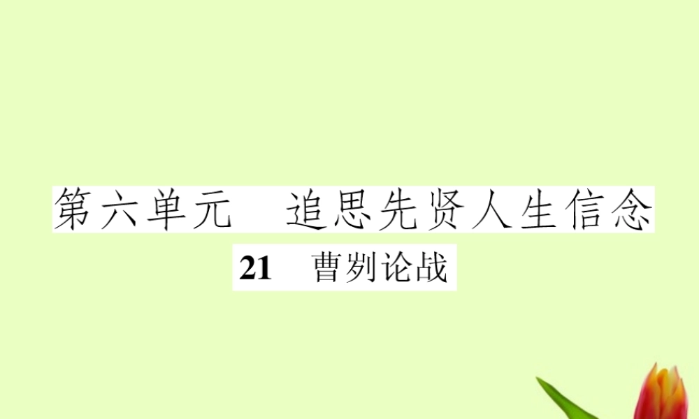 九年级语文下册 第六单元第21课(曹刿论战)课件 人教新课标版 课件
