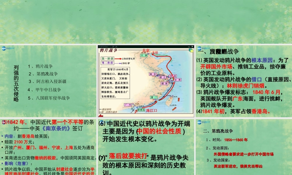 中学七年级历史上册 第一单元 侵略与反抗课件3 鲁教版五四制 课件