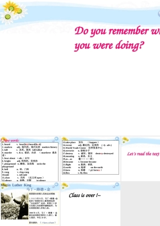 八年级英语上册 Do you remember what you were doing课件 人教新目标版 课件