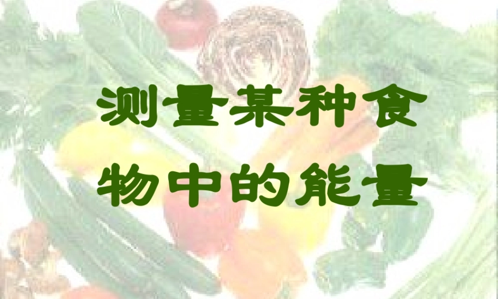 七年级生物上册 测定某种食物中的能量课件 人教新课标版 课件