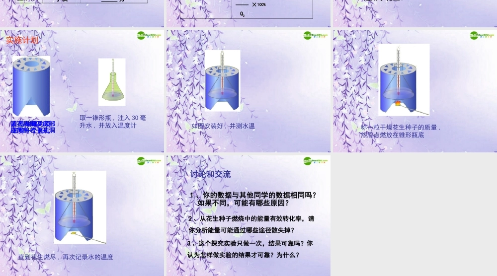 七年级生物上册 测定某种食物中的能量课件 人教新课标版 课件