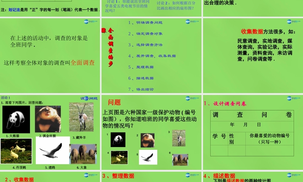 七年级数学下册(10.1 统计调查)课件1 (新版)新人教版 课件