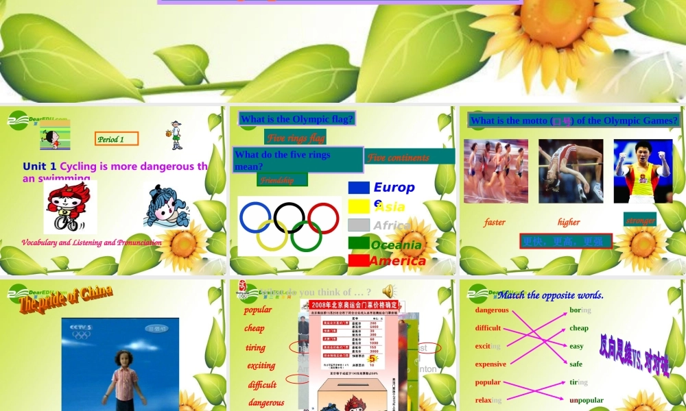 七年级英语下册：Module 6 The Olympic Adventure课件(外研版) 课件