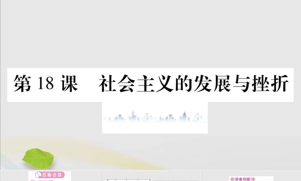 九年级历史下册 第五单元 冷战和美苏对峙的世界 第18课 社会主义的发展与挫折习题课件 新人教版 课件
