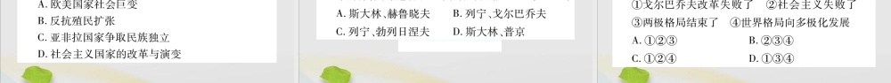 九年级历史下册 第五单元 冷战和美苏对峙的世界 第18课 社会主义的发展与挫折习题课件 新人教版 课件