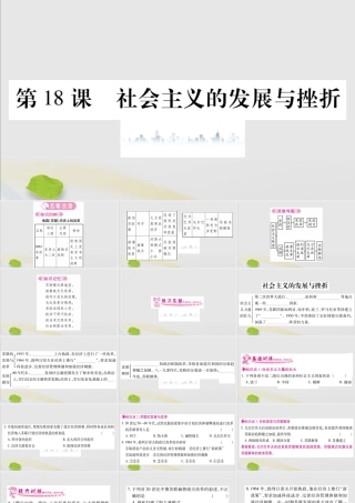 九年级历史下册 第五单元 冷战和美苏对峙的世界 第18课 社会主义的发展与挫折习题课件 新人教版 课件