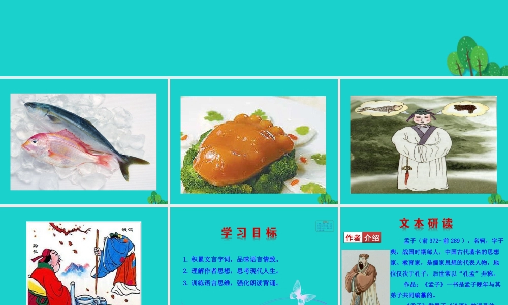 九年级语文下册 第三单元 9 鱼我所欲也课件 九年级语文下册 第三单元 9 鱼我所欲也课件+素材 新人教版
