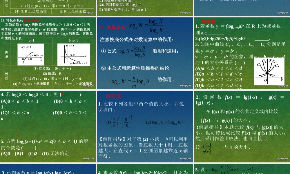 指数、对数函数高三数学课件示例 人教版 课件