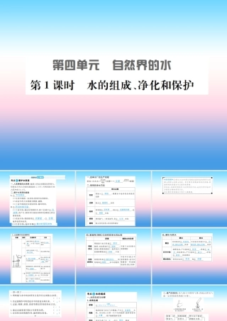 中考化学总复习 第四单元 自然界的水 第1课时 水的组成、净化和保护课件