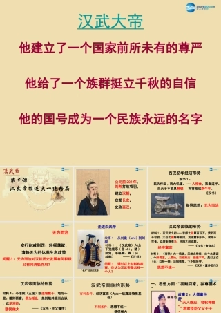 中考历史(汉武帝推进大一统格局)复习课件1 课件