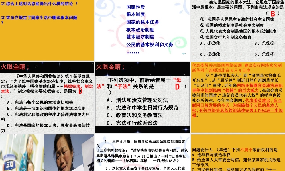 九年级政治 第六课(参与政治生活) 课件 人教新课标版 课件