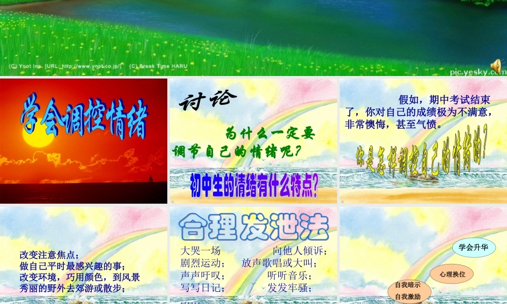 中学七年级政治 (学会调控情绪)课件