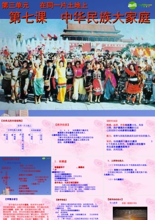 八年级政治下册第七课(中华民族大家庭)课件 教科版 课件