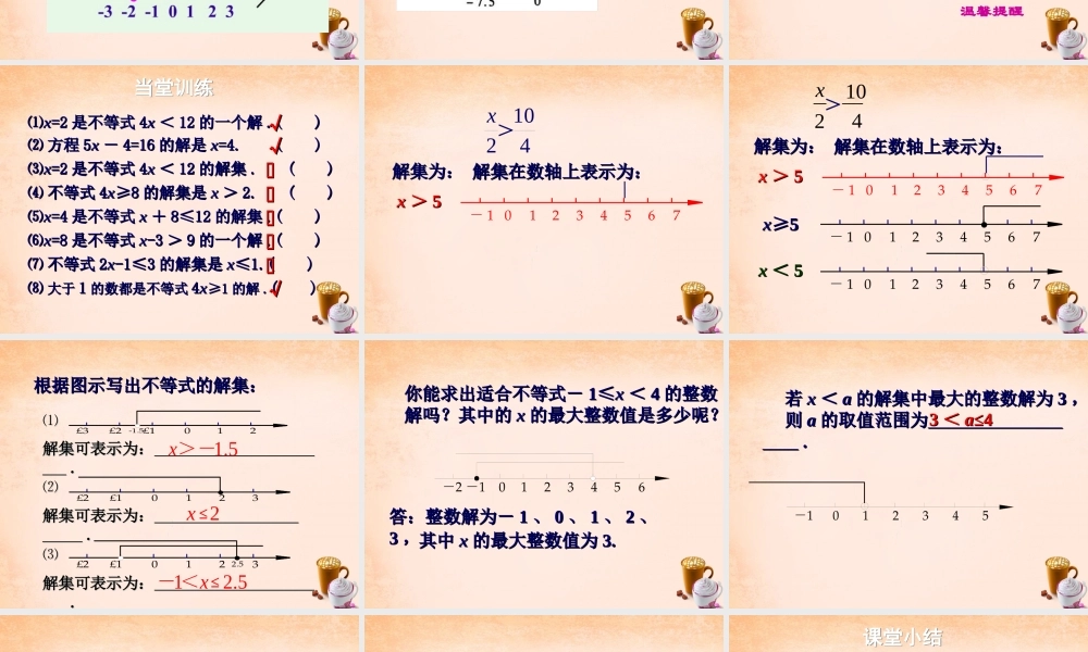 七年级数学下册 8.2.1 不等式的解集课件 (新版)华东师大版 课件
