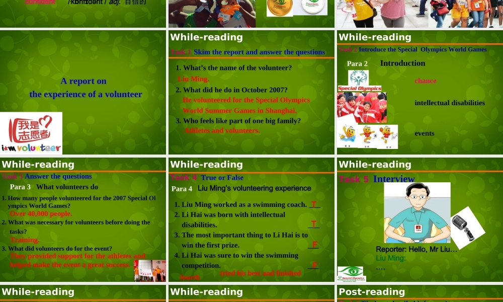 八年级英语下册 Unit 6 Sunshine for all Reading 1课件 (新版)牛津版 课件