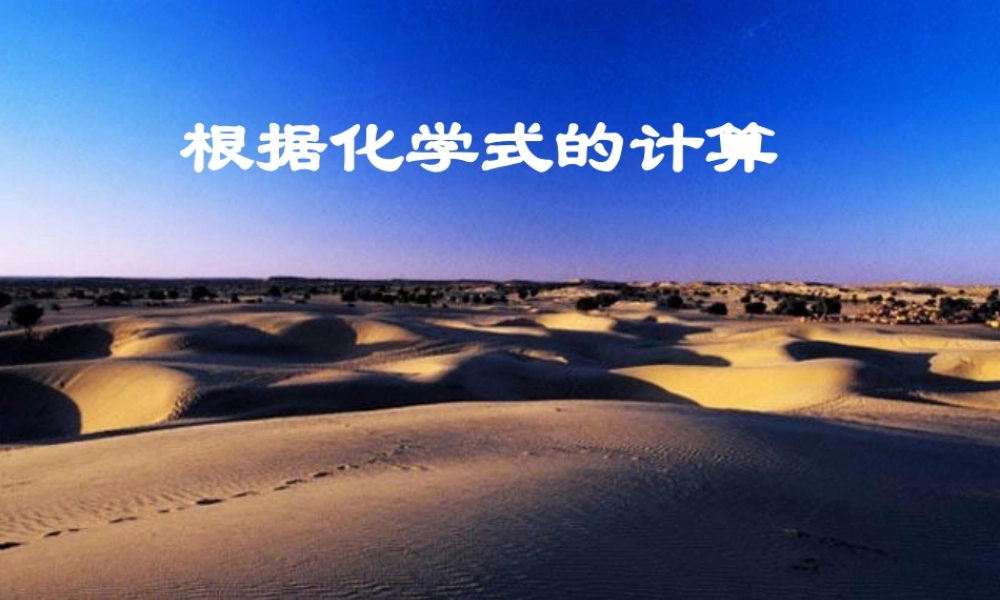 化学式的有关计算九年级化学课件 新课标 人教版 课件