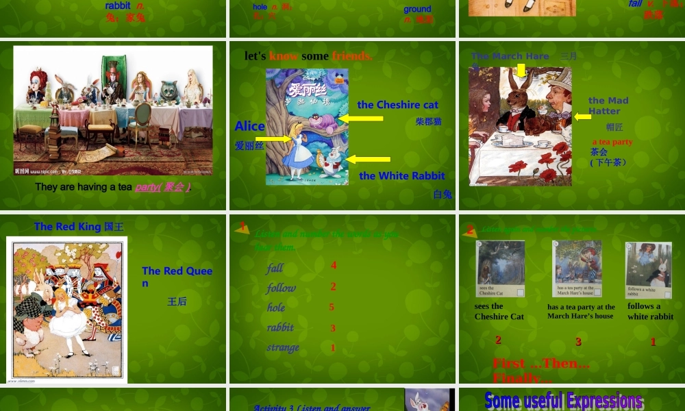 八年级英语上册 Module 7 Unit 1 Alice was sitting with her sister by the river课件 (新版)外研版 课件