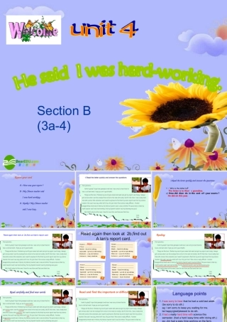 八年级英语下册 Unit 4 He said I was hard-working课件 人教新课标版 课件