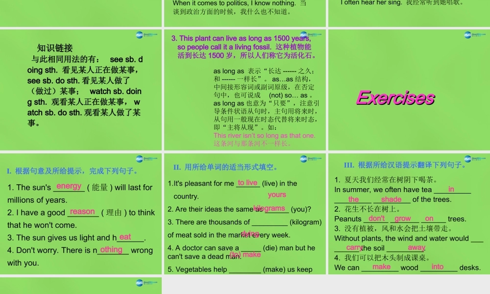 八年级英语下册 Unit 2 lesson 11 Amazing Plants课件 (新版)冀教版 课件