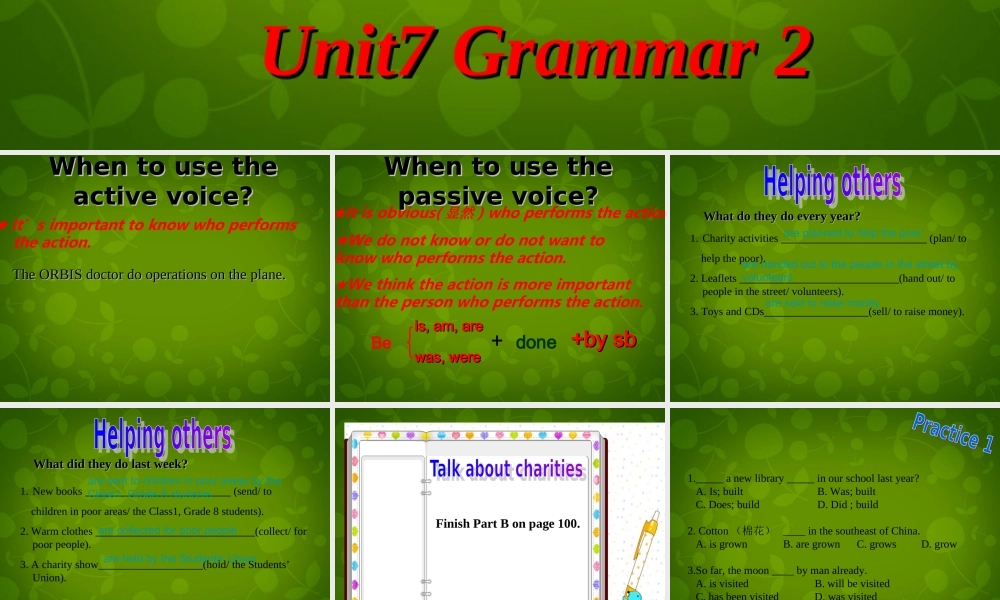 八年级英语下册 Unit 7 Intemational charities grammar2课件 (新版)牛津版 课件