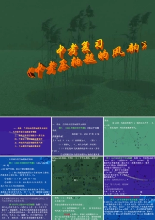 中考数学压轴题的风韵复习课件