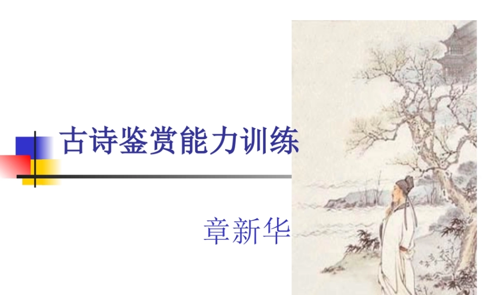 古诗鉴赏能力训练 高考专题指导 诗歌鉴赏课件锦[整理17套]人教版 高考专题指导 诗歌鉴赏课件锦[整理17套]人教版