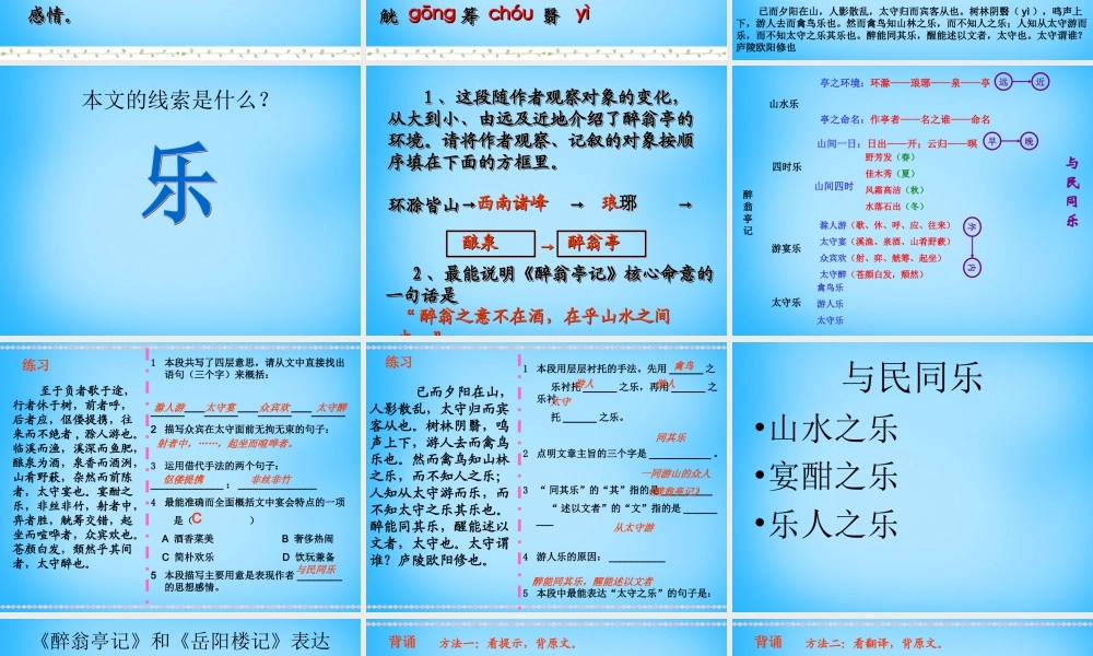 八年级语文下册(第28课 醉翁亭记)课件2 新人教版 课件
