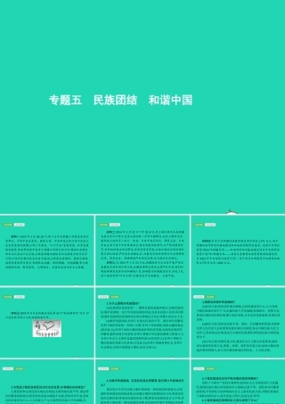 中考政治 专题五 民族团结 和谐中国课件