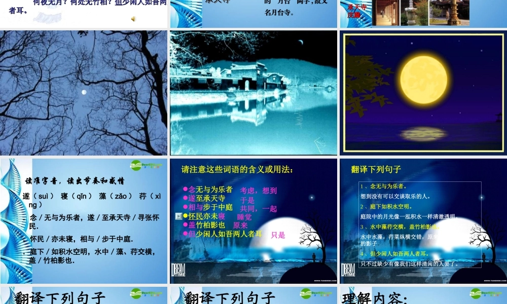 八年级语文上册 (记承天寺夜游)课件 人教新课标版 课件