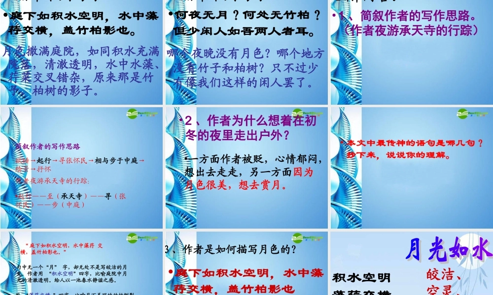 八年级语文上册 (记承天寺夜游)课件 人教新课标版 课件