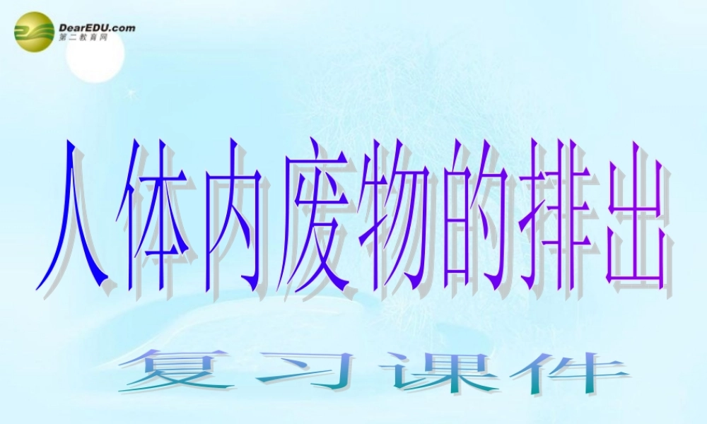 中学七年级生物下册 人体内废物的排出复习课件 新人教版 课件