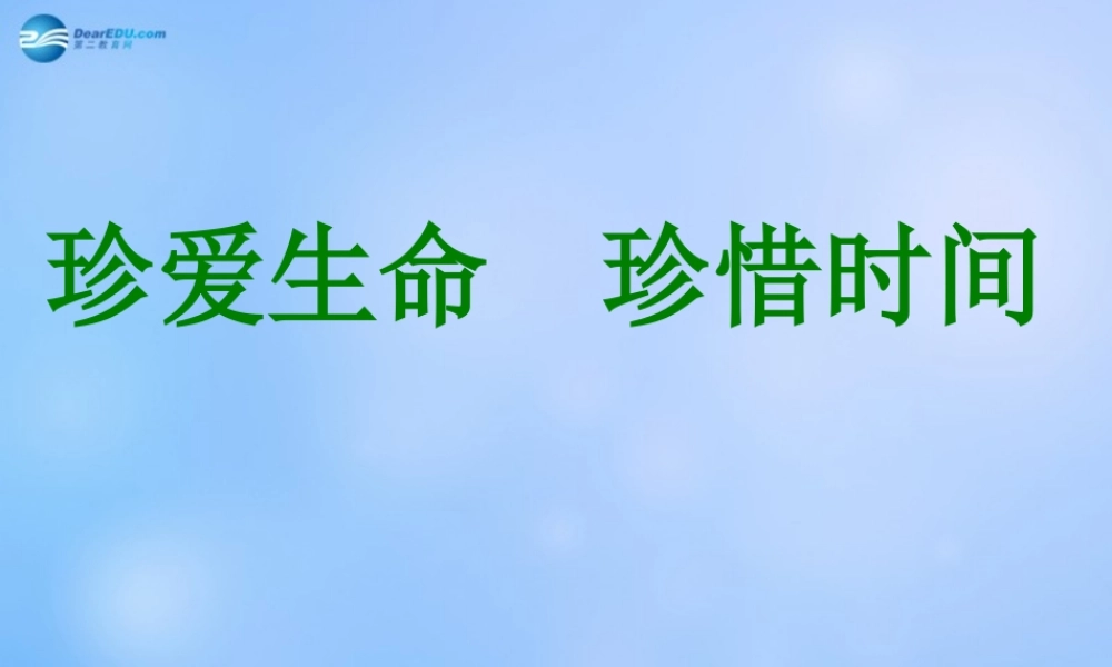 中学主题班会 珍惜时间(珍爱生命 珍惜时间)课件1 课件