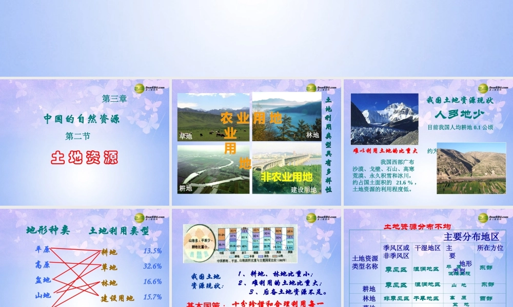 八年级地理上册 第三章 第二节 土地资源(第1课时)课件 新人教版 课件