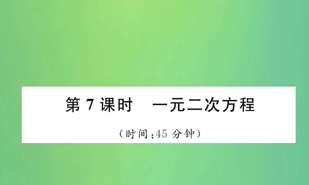 中考数学复习 第2章 方程(组)与不等式(组)第7课时 一元二次方程(精练)课件