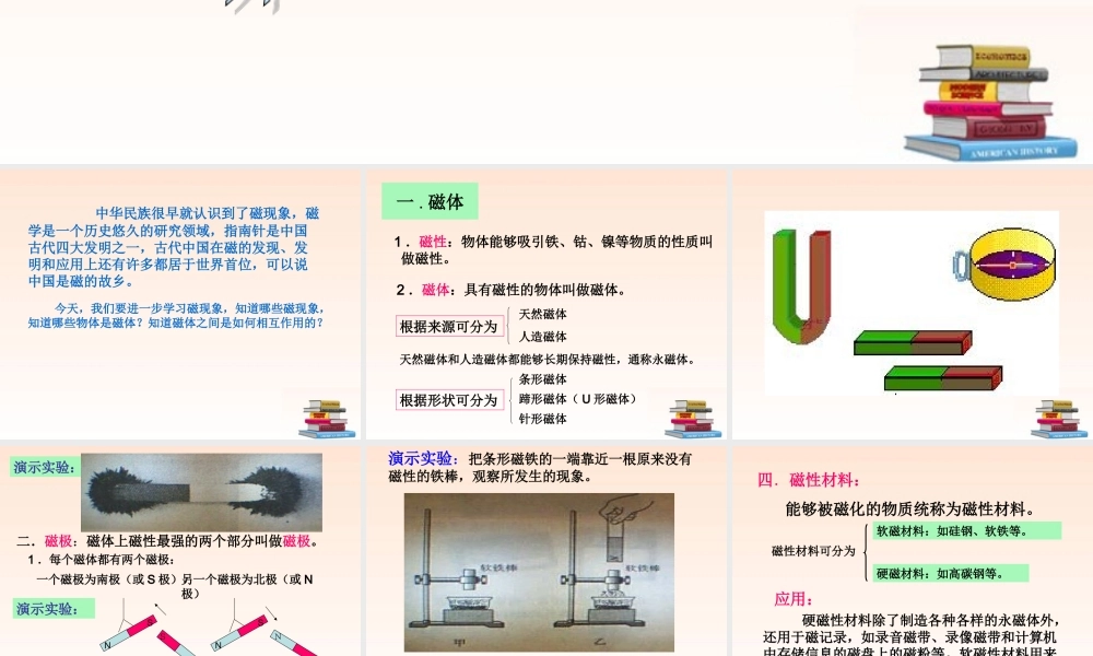 九年级物理 第十四章第一节(磁现象)课件 北师大版 课件