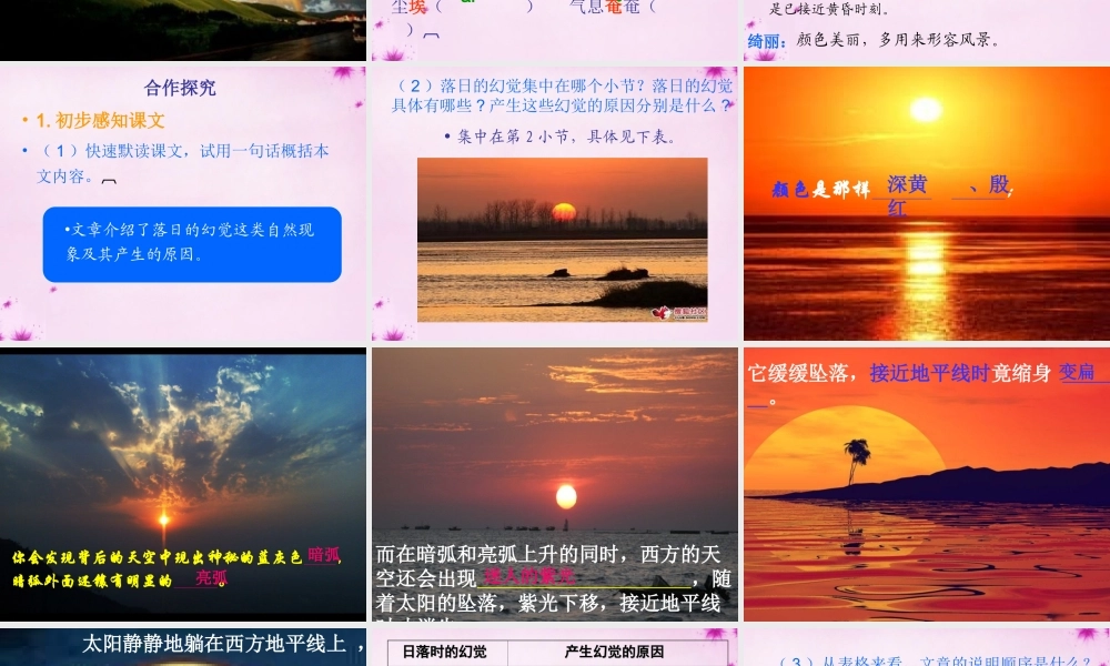 八年级语文上册 日的幻觉课件4 (新版)新人教版 课件