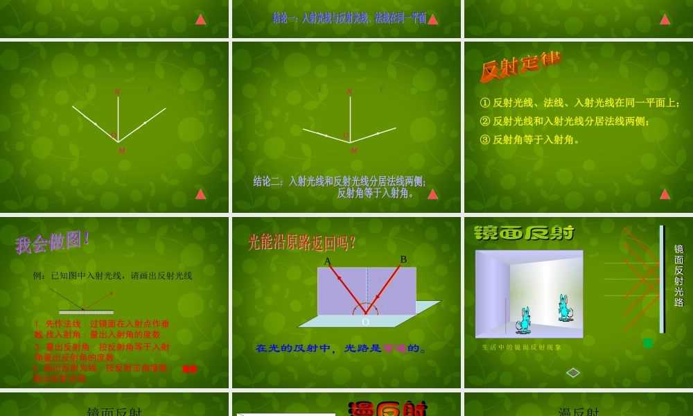 八年级物理上册(4.2 光的反射)课件 (新版)新人教版 课件