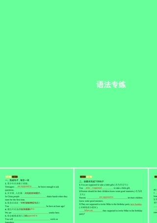 九年级英语全册 Unit 10 You re supposed to shake hands语法专练课件 (新版)人教新目标版 课件