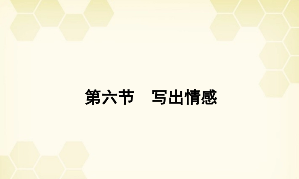 安徽省高三语文一轮复习 第二编 第四部分 第六节 写出情感课件