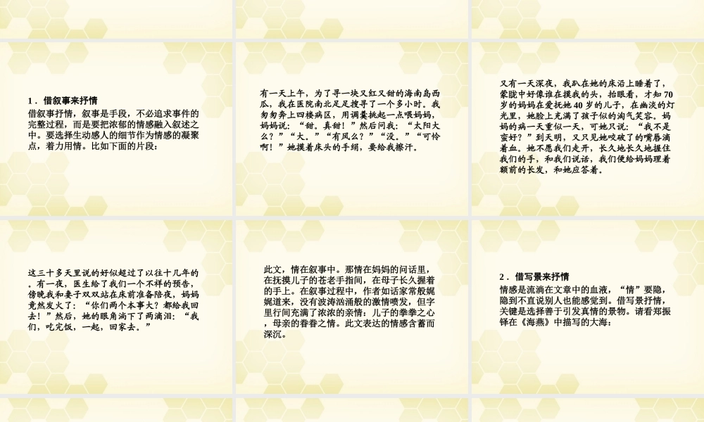 安徽省高三语文一轮复习 第二编 第四部分 第六节 写出情感课件