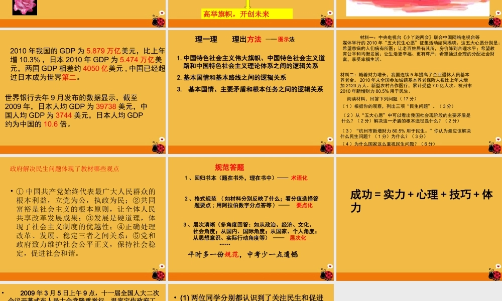 九年级政治 第三课一、二框第一轮复习课件 人教新课标版 课件