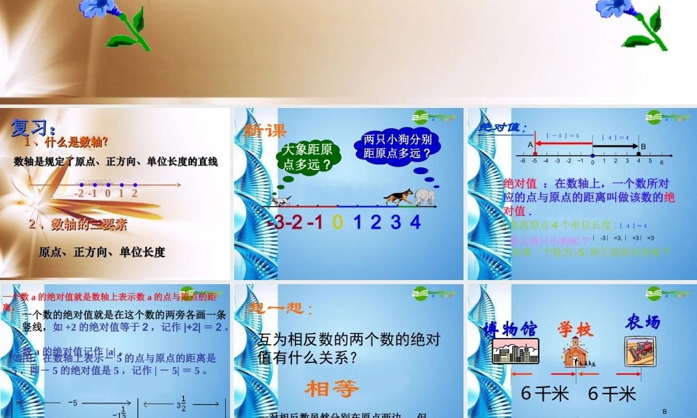 中学七年级数学上册 (绝对值)公开课课件  北师大版 课件