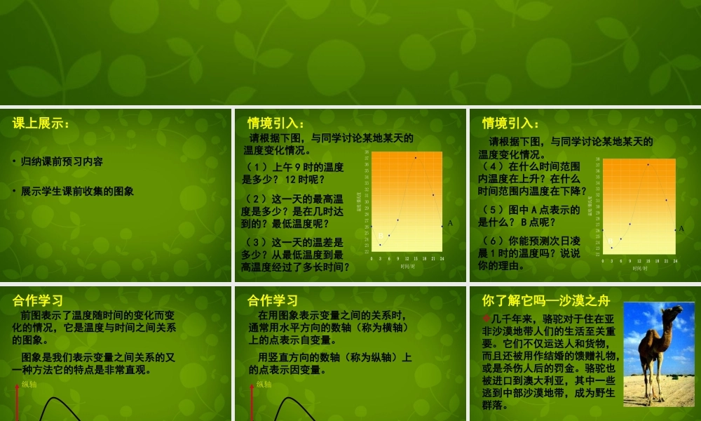 中学七年级数学下册 3.3 用图象表示的变量间关系课件1 (新版)北师大版 课件