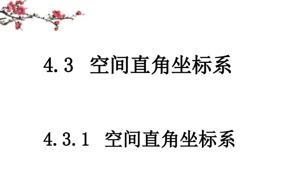 广东惠州市高一数学(空间直角坐标系)课件