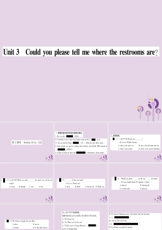 九年级英语全册 Unit 3 Could you please tell me where the restrooms are(第1课时)作业课件 (新版)人教新目标版 课件